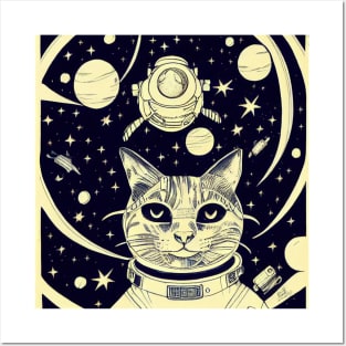 Space cat Posters and Art